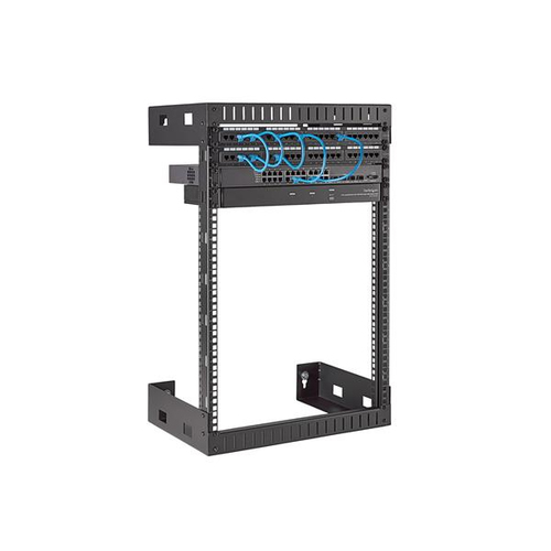 StarTech.com 15U 19" Wall Mount Network Rack, 12" Deep 2 Post Open Frame Server Room Rack for Data/AV/IT/Computer Equipmen