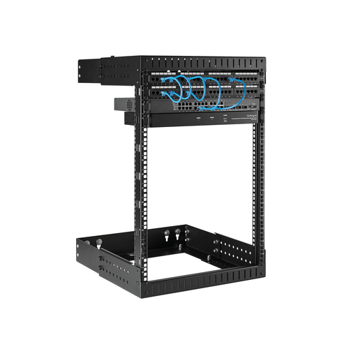StarTech.com 15U 19" Wall Mount Network Rack - Adjustable Depth 12-20" Open Frame for Server Room /AV/Data/Computer Equipm