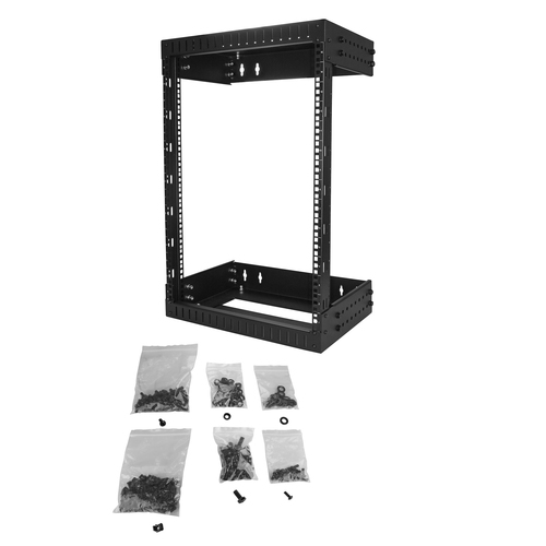 StarTech.com 15U 19" Wall Mount Network Rack - Adjustable Depth 12-20" Open Frame for Server Room /AV/Data/Computer Equipm