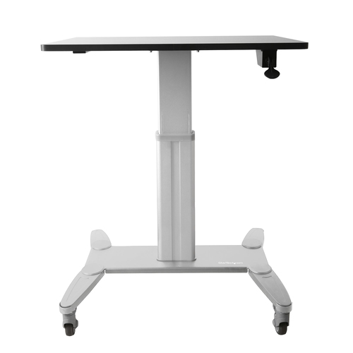 StarTech.com Mobile Standing Desk - Portable Sit-Stand Ergonomic Height Adjustable Cart on Wheels - Rolling Computer/Lapto