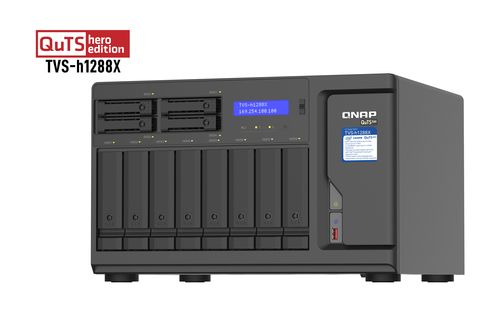 QNAP TVS-H1288X-W1250-16G 12 x Total de compartimentos Sistema de armazenamento SAN/NAS - 5 GB Flash Memory Capacity - Int
