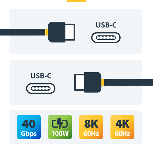 StarTech.com 2 m Aktives Thunderbolt 4 Kabel, 40 Gbit/s, 100W PD, 8K Display Kabel, kompatibel mit USB4, Thunderbolt 3, US