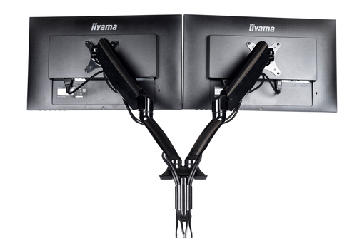 iiyama DS3002C-B1 Desk Mount for Monitor - Black - 2 Display(s) Supported - 68.6 cm (27"") Screen Support - 5 kg Load Capa