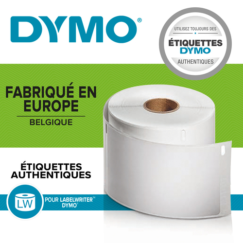 Etiquette polyvalente Dymo 11354 - 32 mm Largeur x 57 mm Longueur - Rectangle - Impression thermique directe, Transfert th
