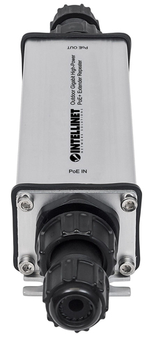 Intellinet Outdoor Gigabit High-Power PoE+ Extender Repeater, IEEE 802.3at/af Power over Ethernet (PoE+/PoE), Extends Rang