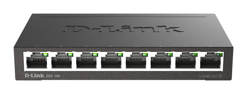 D-Link DGS-108. Switch type: Unmanaged, Switch layer: L2. Basic switching RJ-45 Ethernet ports type: Gigabit Ethernet (10/