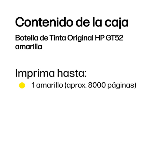 HP GT52 YELLOW ORIGINAL INK HUNGARY ONLY