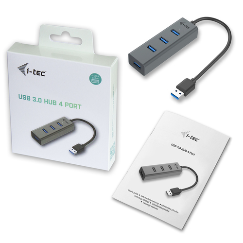 i-tec Metal USB 3.0 HUB 4 Port. Host interface: USB 3.2 Gen 1 (3.1 Gen 1) Type-A, Hub interfaces: USB 3.2 Gen 1 (3.1 Gen 1