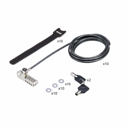 StarTech.com Cable Lock For Notebook, Monitor, Printer - 1.98 m Cable - Resettable - 4-digit - Combination Lock/Keyed Lock