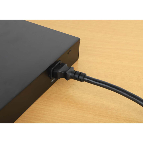 Manhattan Power Cord/Cable, C14 Male to C13 Female (kettle lead), Monitor to CPU, 1m, 10A, Black, Lead, Lifetime Warranty.