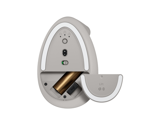 Logitech Lift Maus - Bluetooth/Radio-Frequenz - USB - Optisch - 6 Taste(n) - Sand - PC, Mac - Kabellos - 10 m - 2,40 GHz -