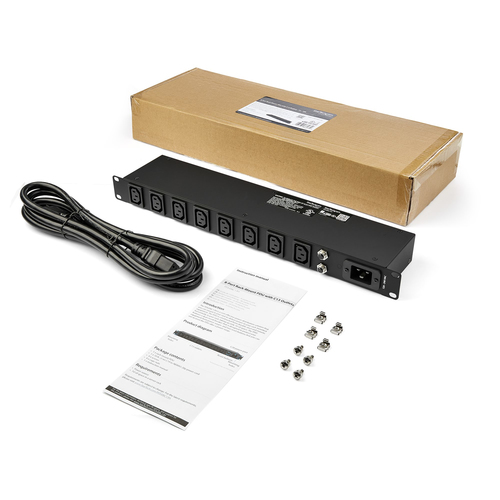StarTech.com 8-Port Rack-Mount PDU with C13 Outlets - 16 A - 10 ft. Power Cord (BS 1363) - Power Distribution Unit - 1U - 