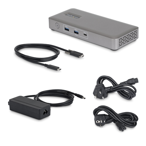 StarTech.com 9 Port(s) USB4 Docking Station for Notebook, Workstation, MacBook - Charging Capability - Space Gray - 2 Disp