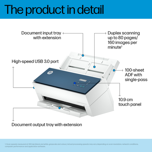 HP Scanjet Enterprise Flow 9000 s1 Einzugsscanner - 600 x 600 dpi Optische Auflösung - 24-bit Farbtiefe - 48-bit Graustufe
