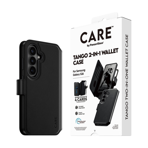PANZERGLASS CARE TANGO WALLET QI 2-IN-1 SAMS GALAXY S26 BLACK