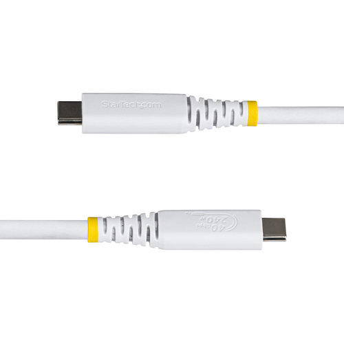 CABLE USB4 1M USB-C - 40GBPS CERTIFICADO USB-IF - BLANCO