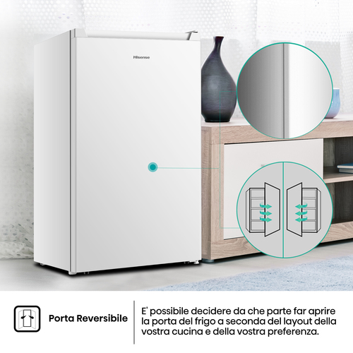 Hisense congelatore verticale FV78D4AWE 61L Classe E Porta Reversibile. Capacità netta congelatore: 61 L, Classe climatica