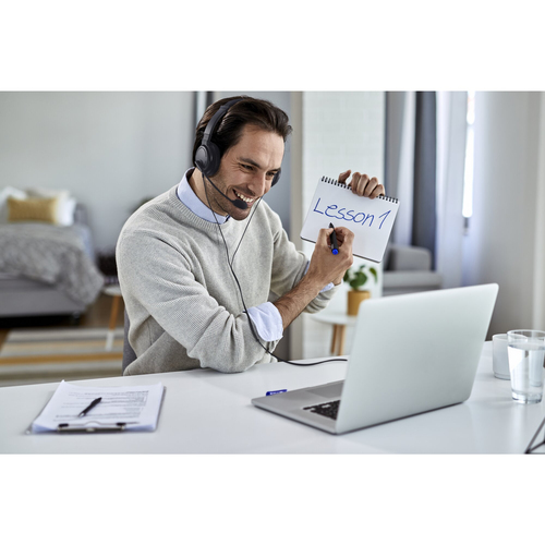 Kensington Kabel Kopfbügel Stereo Headset - Schwarz - Binaural - Geschlossen - 182,9 cm Kabel - Geräuschunterdrückung Mikr