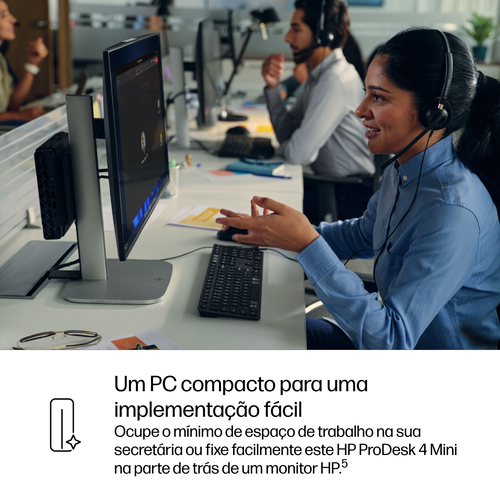 HP ProDesk 4 G1i Computador secretária - Intel Core Ultra 5 2ª geração - 16 GB - 512 GB PCI Express NVMe SSD - Mini PC - I