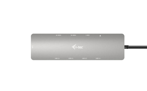 i-tec USB Type C Docking Station for Notebook, Tablet, Monitor - Grey - 2 Displays Supported - 4K, Full HD, QHD - 3840 x 2
