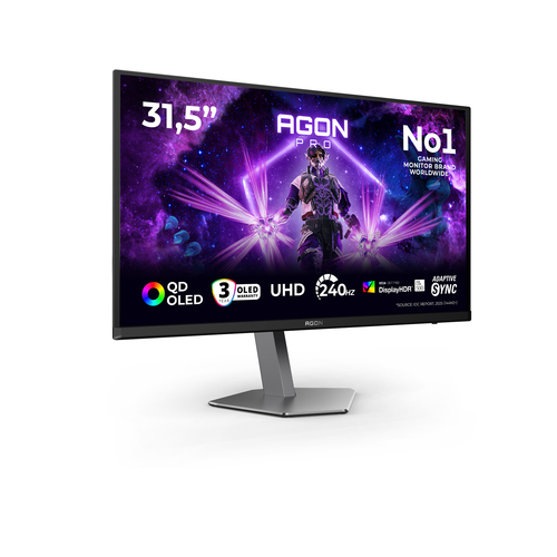 Monitor OLED da gaming AOC AGON PRO AG326UZD2 812,8 mm (32") Classe 4K UHD - 16:9 - Nero - 80 cm (31,5") Viewable - OLED -