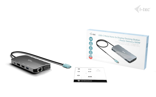 i-tec 10 Port(s) USB Type C Docking Station for Monitor, Notebook, Tablet PC, Workstation - Charging Capability - 3 Displa