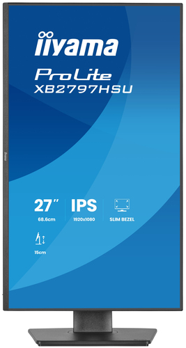 iiyama ProLite XB2797HSU-B1. Taille de l'écran: 68,6 cm (27"), Résolution de l'écran: 1920 x 1080 pixels, Type HD: Full HD