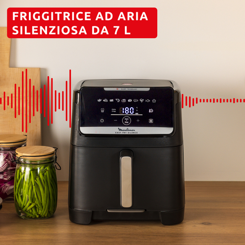 Friggitrice ad aria Moulinex Easy Fry Silence EZ8428F0 - 1800 W - 7 L Olio/ - 2 kg Cibo - Nero