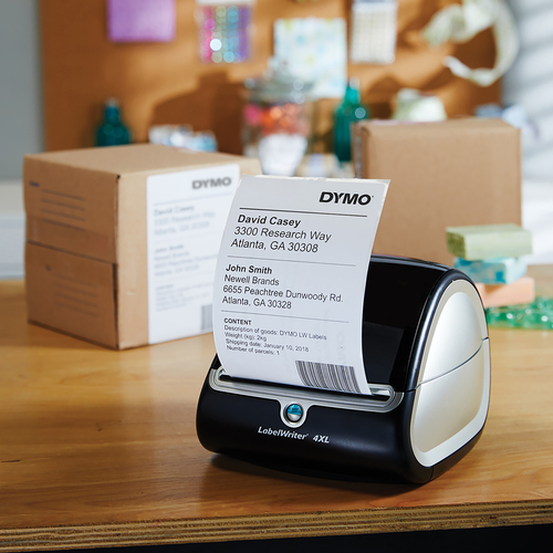 Dymo Shipping Label - 104 mm Width x 159 mm Length - Permanent Adhesive - Rectangle - Direct Thermal, Thermal Transfer - W