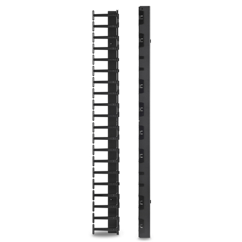 APC AR7721 Cable Organizer - Black - 2 Each Pack - TAA Compliant - Cable Manager - 42U Rack Height