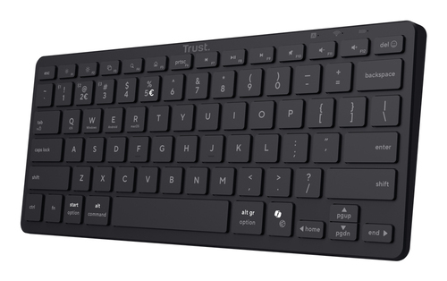 Trust Nado II Tastatur - Kompakt - Kabellos Konnektivität - USB-Typ C, USB Typ-A Schnittstelle - Deutsch - Schwarz - Scher