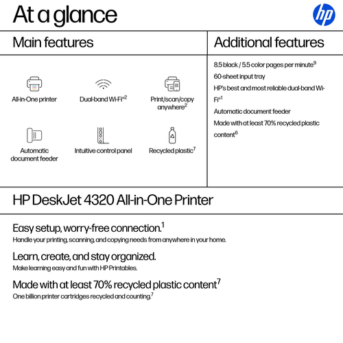 HP DESKJET 4320 ALL-IN-ONE 8.5PPM WIRELESS PRINT SCAN COPY