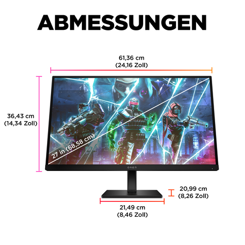 OMEN 27s 27 Zoll Klasse Full HD Gaming-LCD-Monitor - 16:9 Format - 68,6 cm (27 Zoll) Viewable - IPS-Technologie (In-Plane-