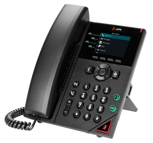 HP Poly VVX 250 4-Line IP Phone and PoE-enabled. Product type: IP Phone, Product colour: Black, Handset type: Wired handse