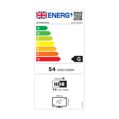 LG UA75 43UA75006LA 43" (109.22 cm) Smart LED-LCD TV 2025 - 4K UHDTV - High Dynamic Range (HDR) - Negro - 43.00" (109.22 c