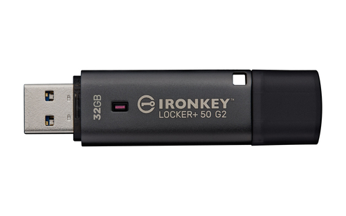 IronKey Locker+ 50 G2 32 GB USB 3.0, USB 3.1, USB 3.2 (Geração 1), USB tipo A Unidade Flash - AES de 256 bits - Compatível