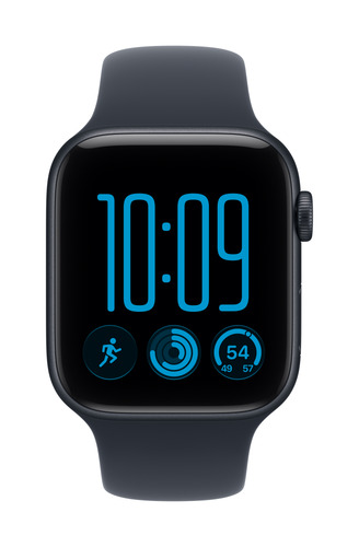 Apple Watch SE (3nd generation) SE 3 GPS + Cellular 44mm Midnight Aluminium Case with Navy Blue Sport Band - M/L. Display 