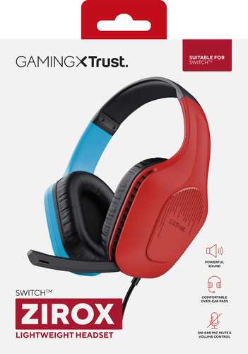 Trust Gaming Zirox 416S Kabel Kopfbügel, Über das Ohr Stereo Gaming Headset - Mehrfärbig, Blau, Rot, Schwarz, Türkis - Bin