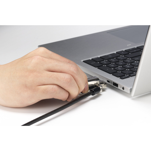 Kensington Universal Cable Lock For Notebook - TAA Compliant - 1.83 m Cable - Keyed Lock - Silver - Carbon Steel - For Not