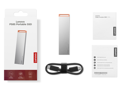 SSD Lenovo PS8S - 2 To - Gris Frais - Notebook, Ordinateur de bureau, PC All-in-One Appareil compatible - USB 3.2 (Gen 2) 