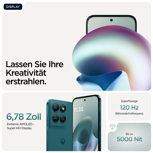 Motorola Mobility moto g77 256 GB Smartphone - 17,2 cm (6,8 Zoll) 1.5K 1272 x 2772 - Octa-Core (Cortex A76Dual-Core 2,50 G