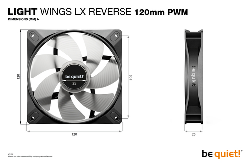 be quiet! Light Wings LX BL132 Kühllüfter - 1 x Fan(s) - 148,66m³/h Maximum Airflow - 1600 U/Min - Rillenlager - ARGB LED 
