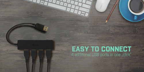 I-TEC SLIM PASSIVE HUB 4P BLACK USB 3.0 NO PS WIN AND MAC OS