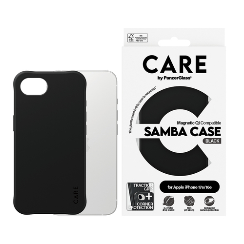 CARE Fashionable Case for Apple iPhone SE 4 Smartphone - Black - Wireless Charging Compatible