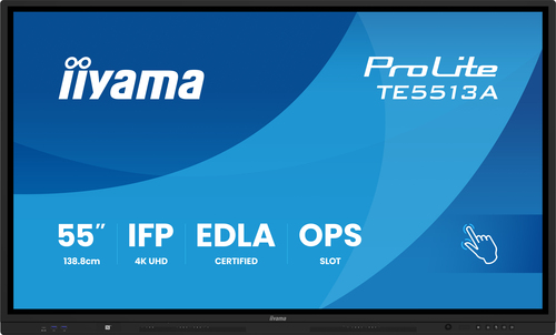 iiyama ProLite TE5513A-B2AG 1386,84 mm 4K UHD LCD Collaboration Display - Rockchip Cortex A72 + A53 - 8 GB - Touchscreen -