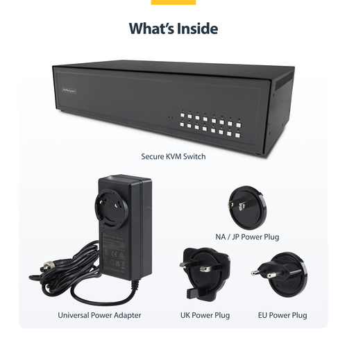 StarTech.com Analog KVM Switchbox - TAA Compliant - 16 Computer(s) - 2560 x 1600 - 35 x USB - USB 2.0 - HDMI - 17 x DVI - 