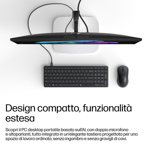 HP EliteBoard G1a Next Gen AI. Frequenza del processore: 2 GHz, Famiglia processore: AMD Ryzen AI 5 PRO, Modello del proce