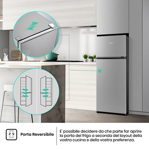 Hisense frigorifero/congelatore RT267D4ADE libera installazione 206L Classe E Profondità ridotta Porta Reversibile. Capaci