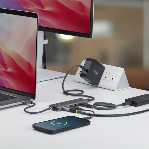 StarTech USB-C to HDMI Multiport Adapter with 140W PD Charging, 4K 60Hz HDMI, 2-Port USB 10Gbps Hub, 1x USB 2.0 Port, Type