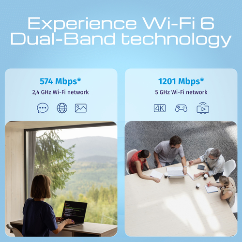 KEENETIC Hopper DSL (KN-3610), Modem/Router ADSL2+/VDSL, 4 porte 1Gbps, Wi-Fi AX1800, Mesh, IntelliQoS 2.0, VPN, Parental 